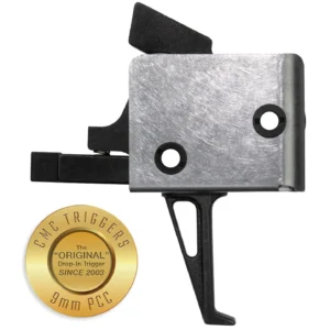 Close-up of the CMC AR 9mm PCC Single Stage Trigger – Flat designed for AR-15/10 rifles with a crisp 3.5lb pull and precision mil-spec construction.